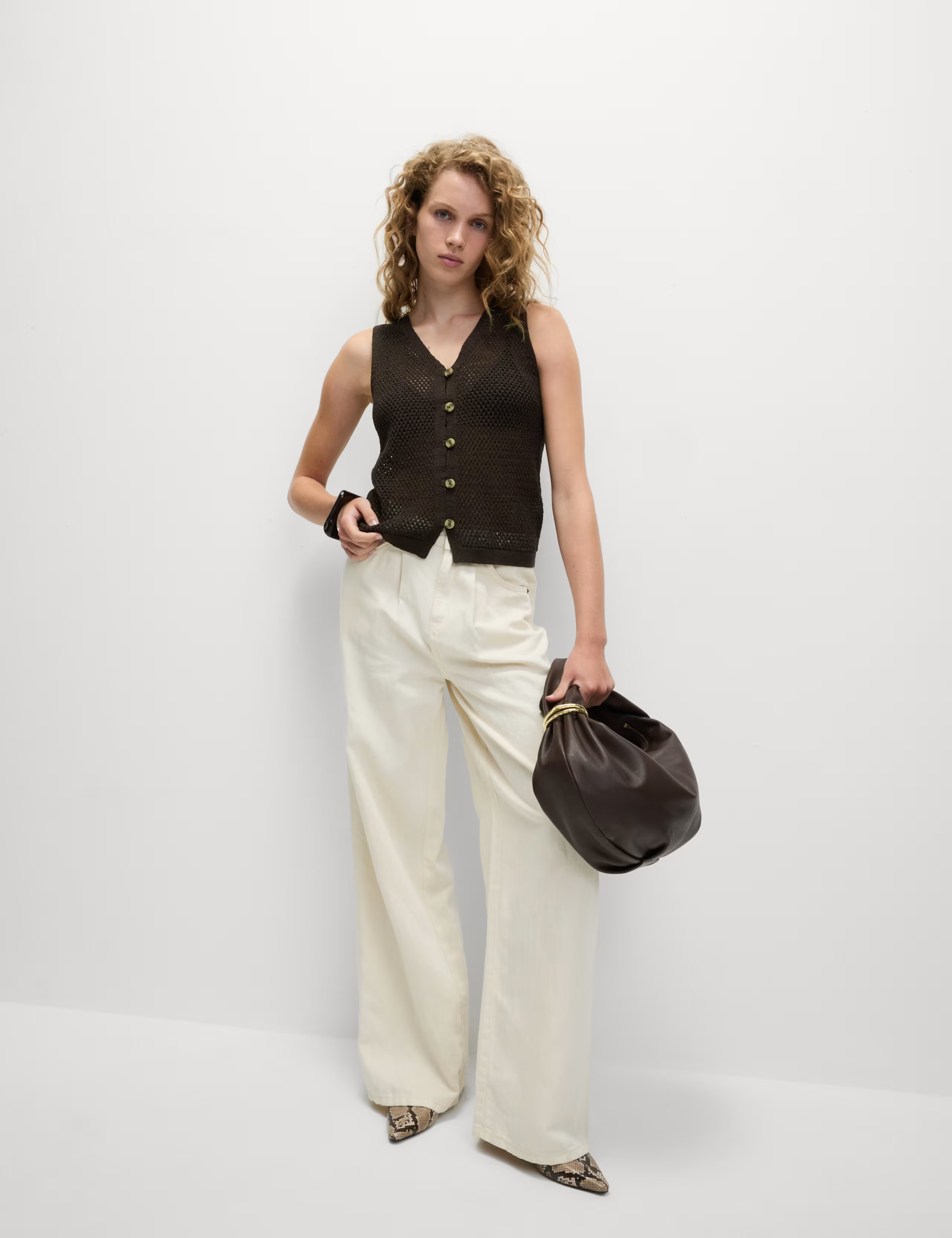 Cotton Blend Button Through Knitted Waistcoat | Marks & Spencer (UK)