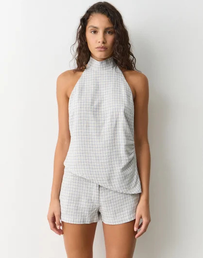 100% Linen High Neck Top | Glassons (Australia)