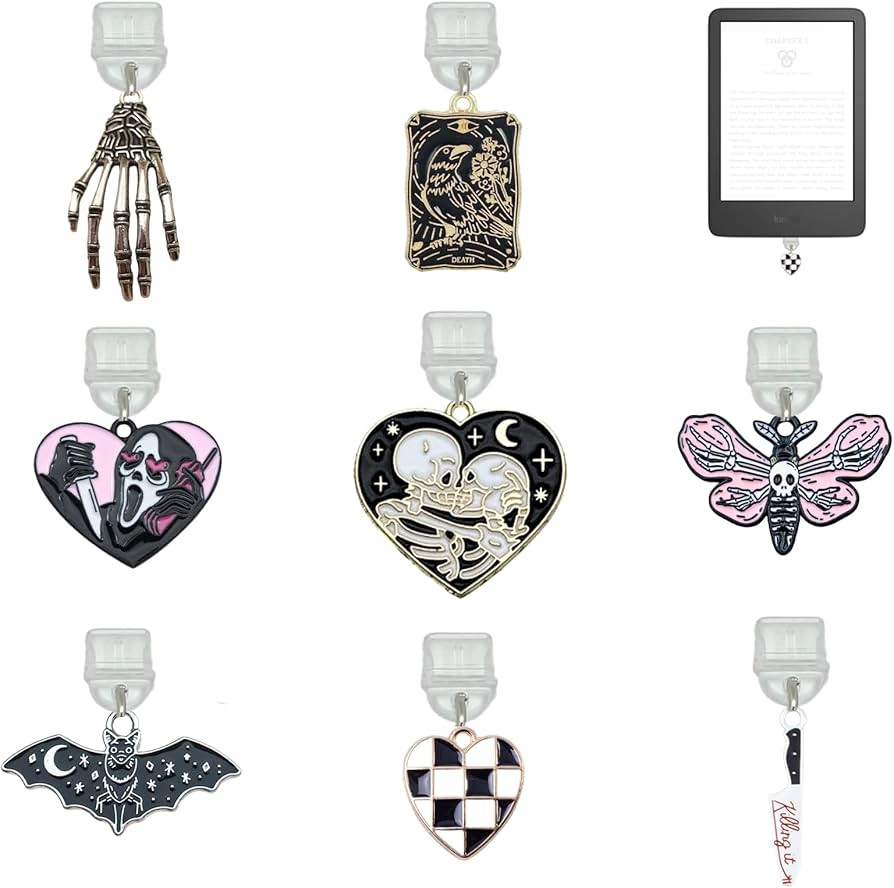 8 Pcs Halloween USB Type-C Dust Plugs,Dark Ghost Bat Design, Compatible with Kindle and Phone Cha... | Amazon (US)