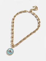 Sohla Evil Eye Statement Necklace - Gold/Turquoise | BaubleBar (US)