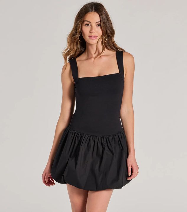 Feelin' Cute Drop Waist Bubble Hem Mini Dress | Windsor Stores