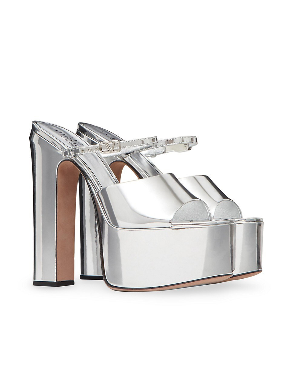 Valentino Garavani Mirror-effect Platform Slides 155mm | Saks Fifth Avenue (CA)