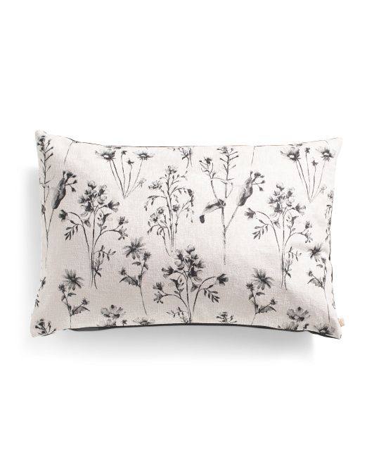 24x16 Floral Print Velvet Pillow | Global Home | Marshalls | Marshalls