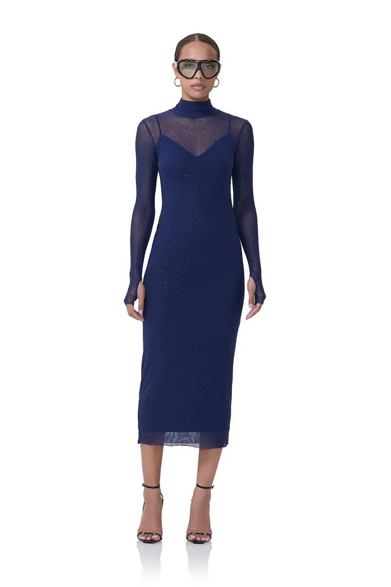 Shailene Rhinestone Dress - Bright Navy | ShopAFRM