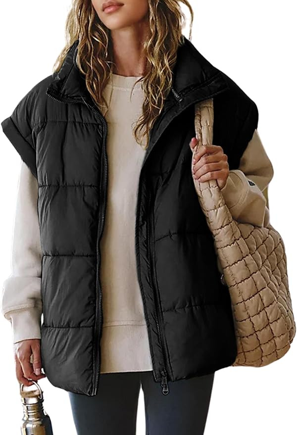 Daacee Women's Oversized Puffer Vest Lightweight Warm Sleeveless Puffy Bubble Outerwear Jackets C... | Amazon (US)