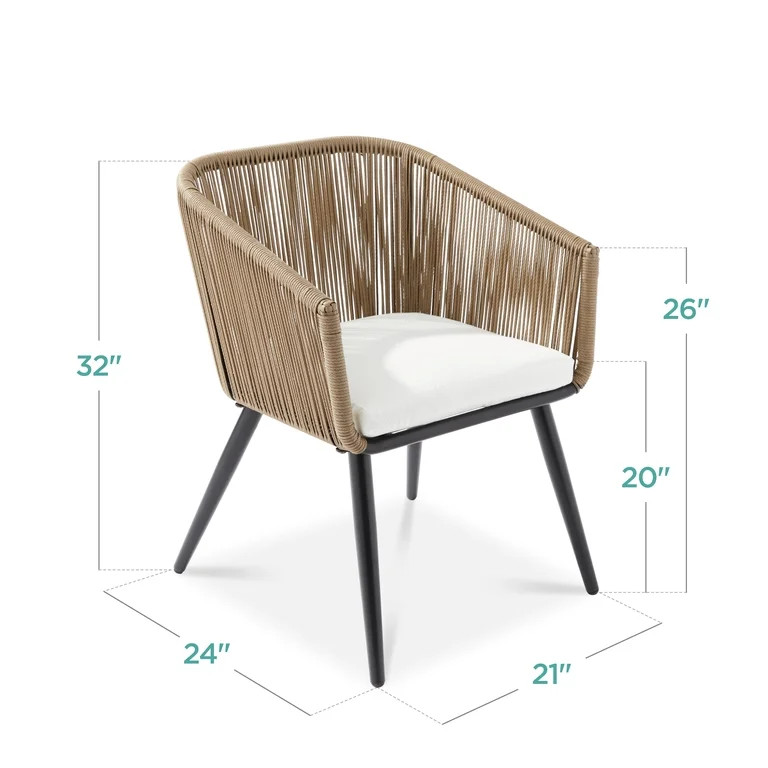 Best Choice Products Set of 2 Outdoor Patio Dining Chairs Woven Wicker Seating 250lb Capacity - N... | Walmart (US)