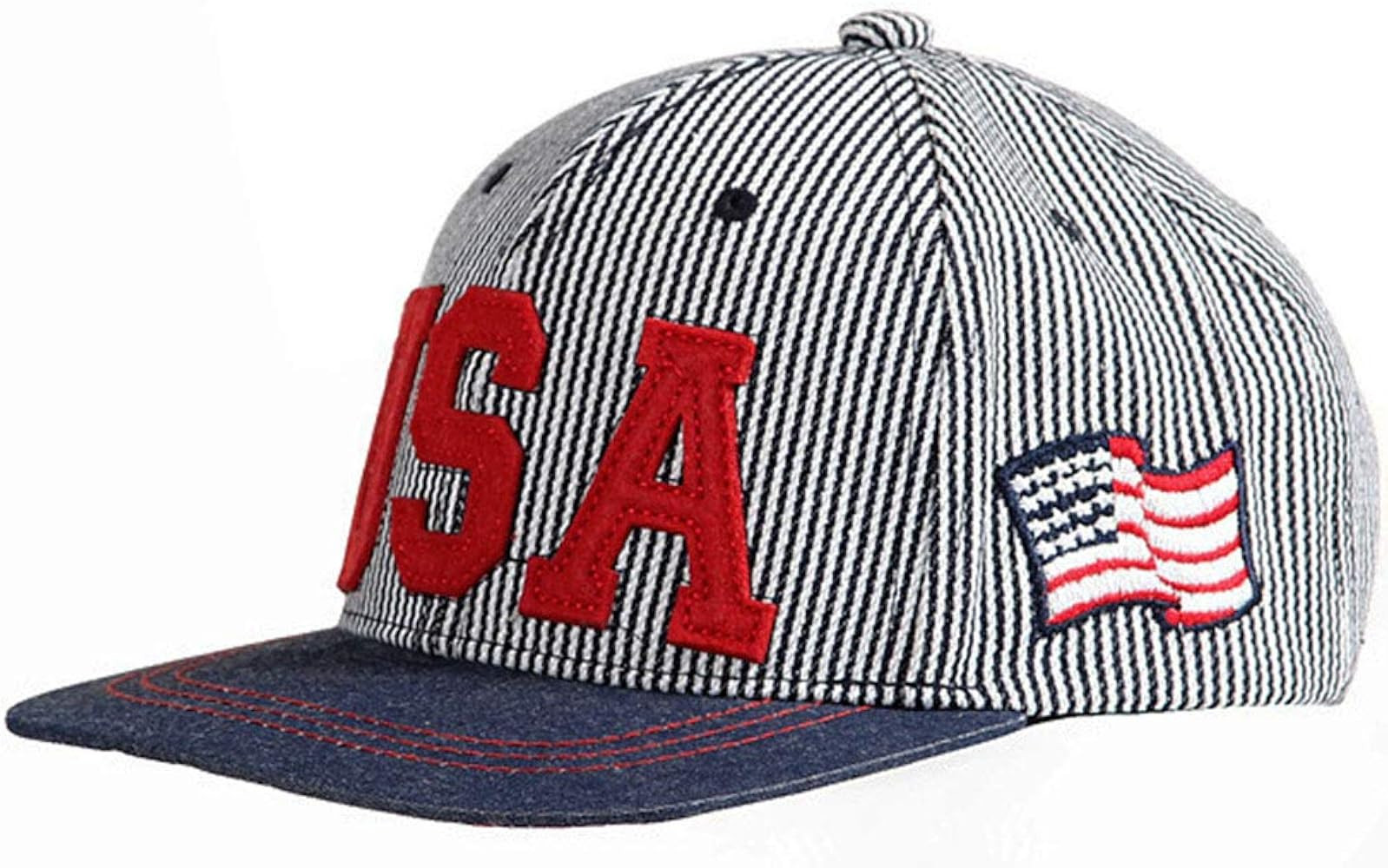 Toddler-Striped-Baseball-Hat American-Flag Snapback Hat Boys Cotton Sun Hat | Amazon (US)