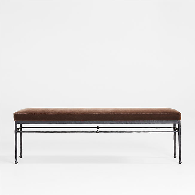 Rodin Brown Velvet Bench by Athena Calderone + Reviews | Crate & Barrel | Crate & Barrel