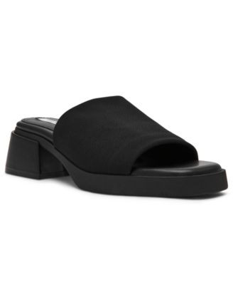 Steve Madden Women's Lucee Block Heel Slide Sandals - Black | Macy's