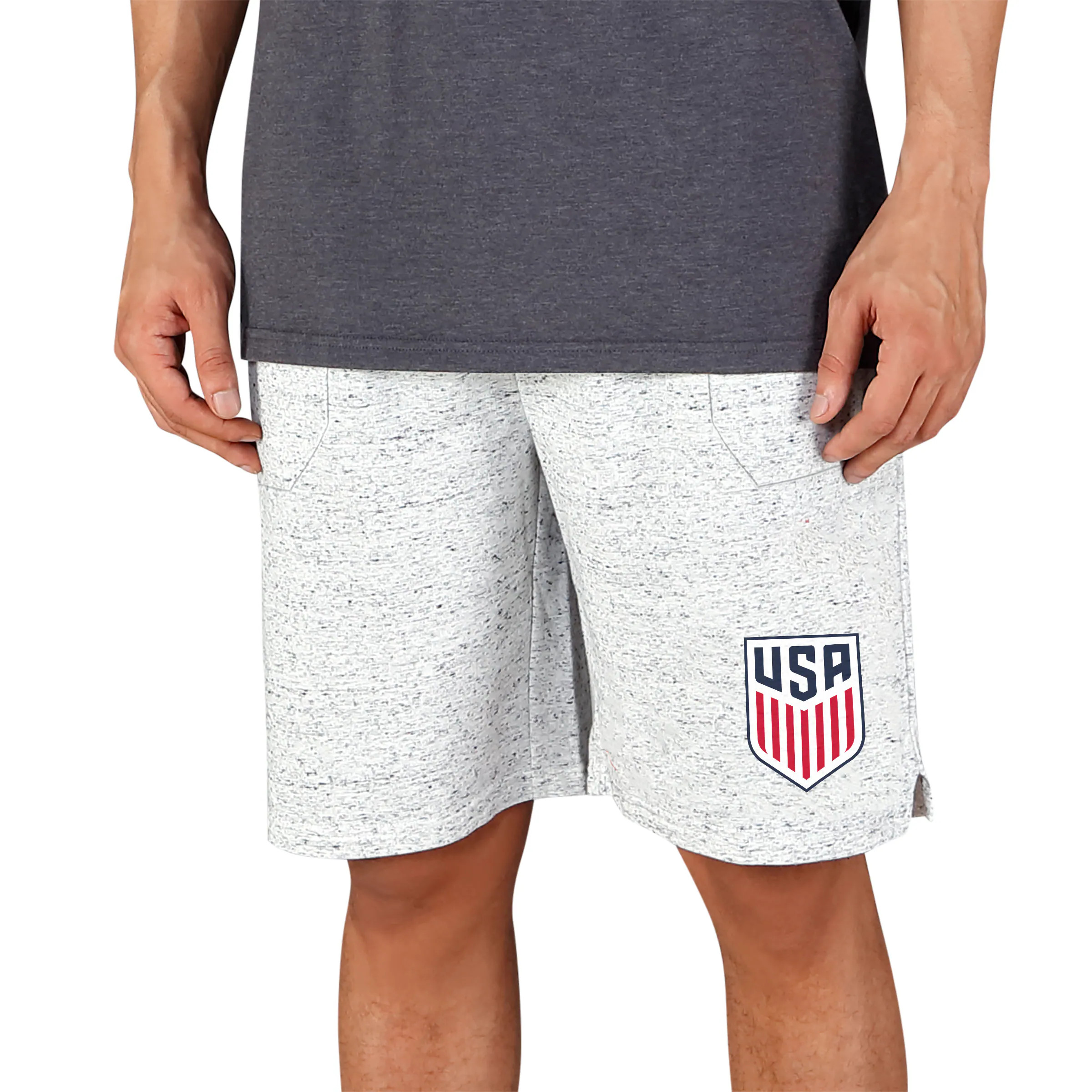 USMNT Concepts Sport Throttle Knit Jam Shorts - White/Charcoal | Fanatics