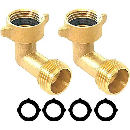 MAXFLO Hose Adapter Garden Hose Elbow Connector 90 Degree Brass Hose Connector Elbow [2 Pack] 90 Deg | Walmart (US)