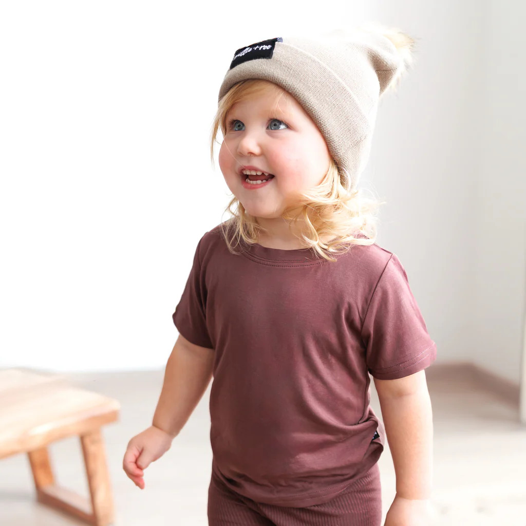 BAMBOO BASIC TEE- Black Cherry | millie + roo