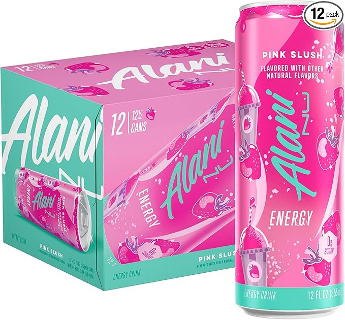 Alani Nu PINK SLUSH, Sugar Free, Low Calorie Energy Drinks, 200mg Caffeine, Biotin, B Vitamins, Z... | Amazon (US)