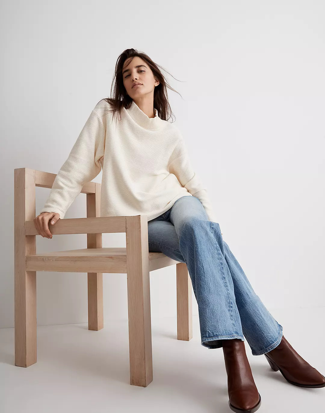 Funnelneck Drop-Shoulder Top | Madewell