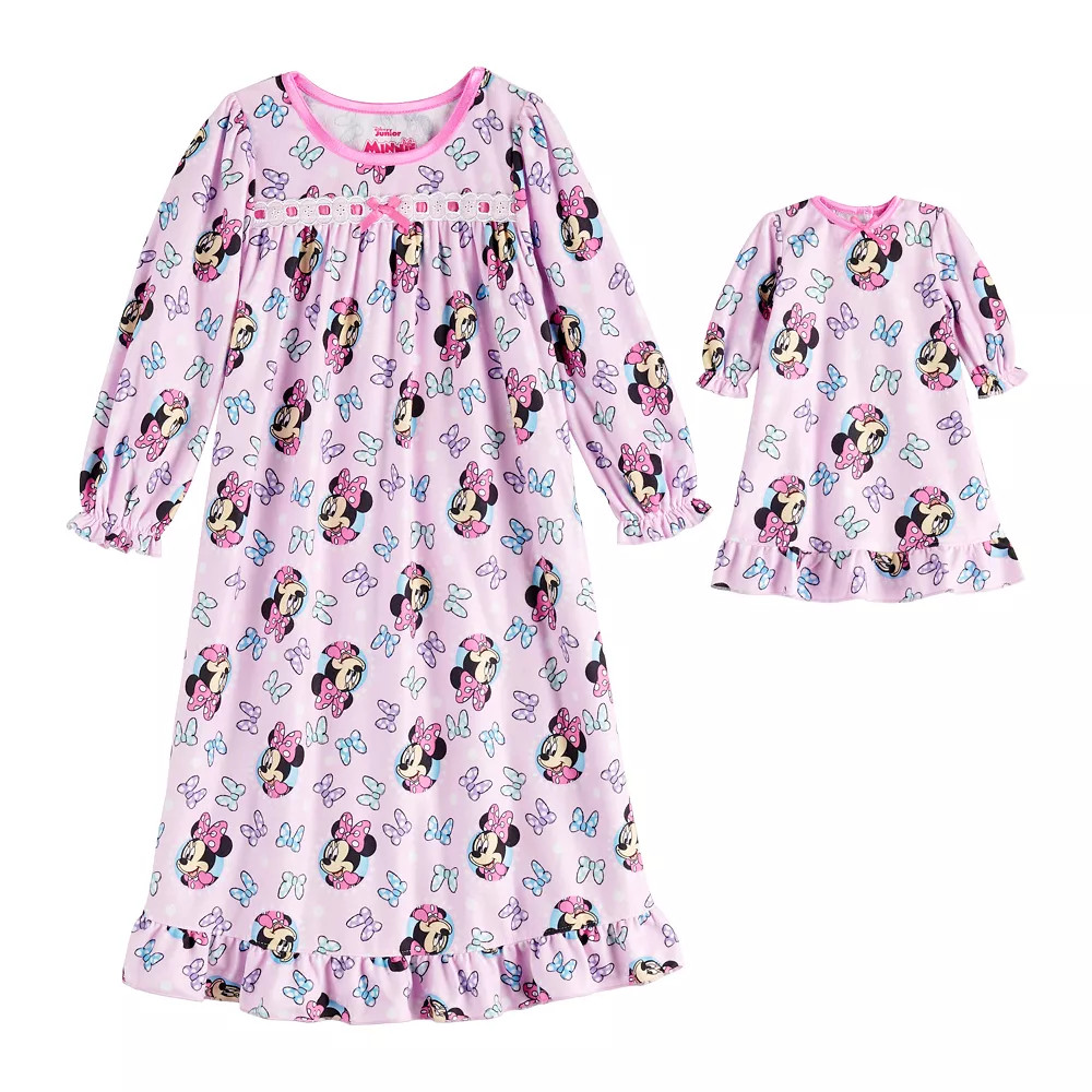 Toddler Girl Disney's Minnie Mouse Nightgown with Matching Doll Gown | Kohl's