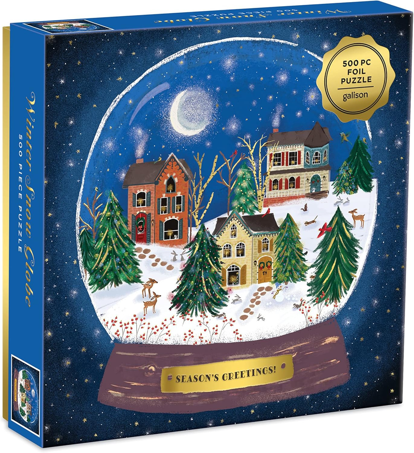 Galison Winter Snow Globe 500 Pc Puzzle, Multicolor | Amazon (US)