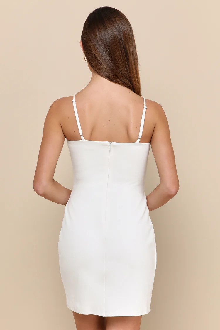Drinks On Me White Sleeveless Pleated Bodycon Dress | Lulus