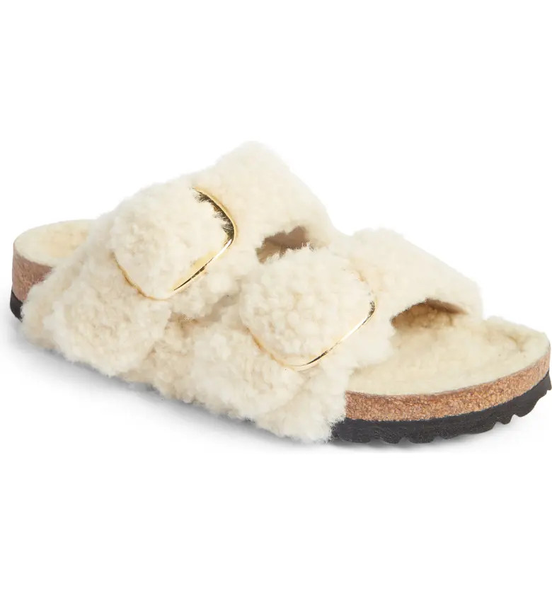 Arizona Big Buckle Genuine Shearling Slide Sandal (Women) | Nordstrom