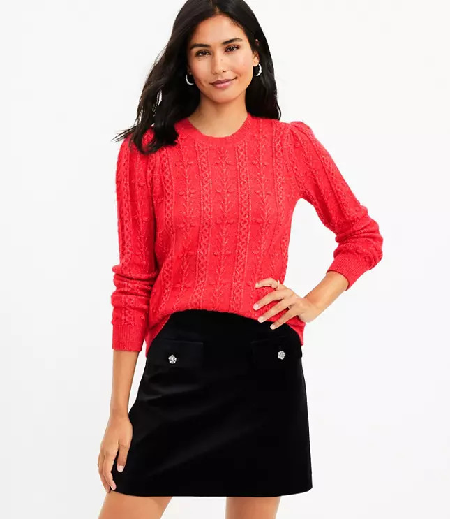 Bobble Tie Back Sweater | LOFT