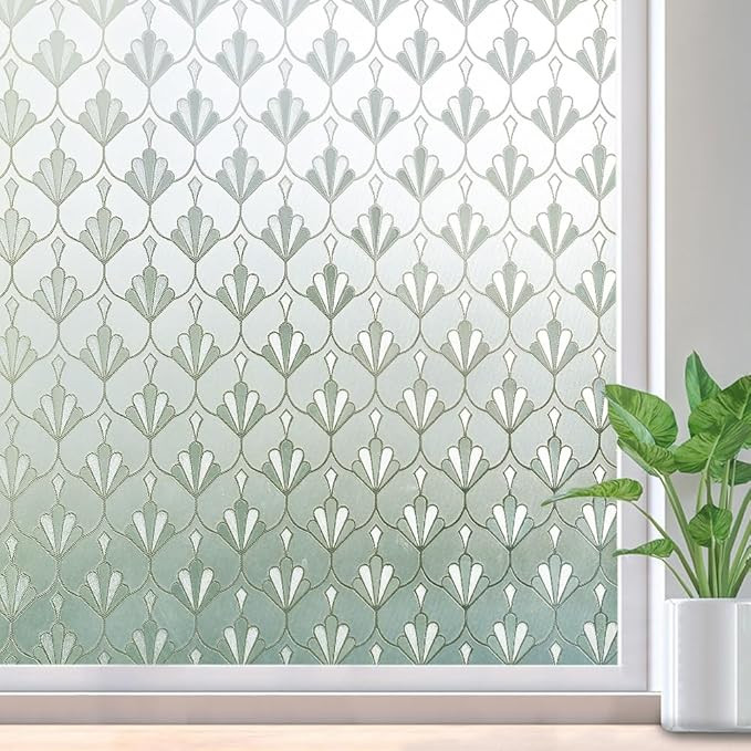 rabbitgoo Privacy Window Film Non Adhesive Frosted Glass Sun Blocking Self Static Cling Decorativ... | Amazon (US)