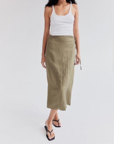 Olive green wrap midi skirt 

#LTKfindsunder50 #LTKstyletip #LTKSeasonal