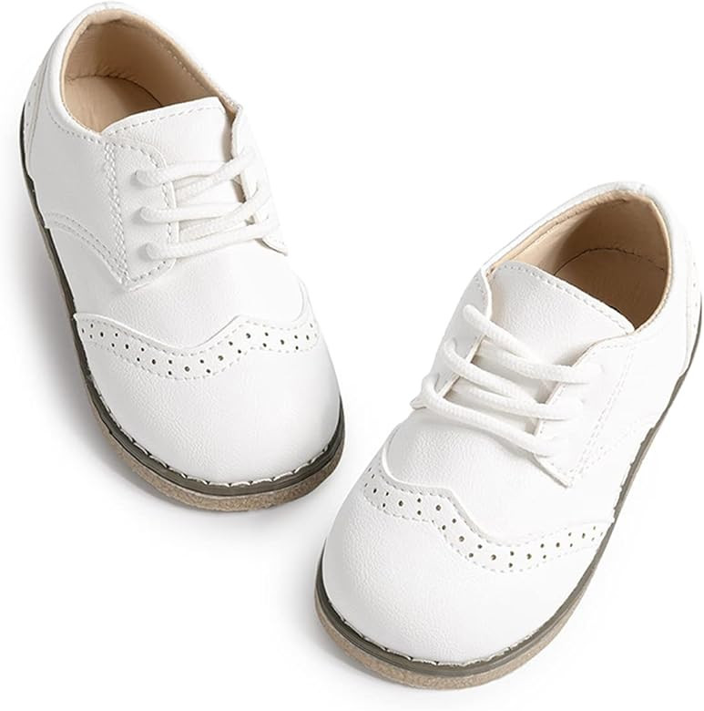 KIDSUN Toddler Boy’s Girl’s Dress Shoes Comfort Lace-Up Oxford School Uniform Shoes Loafer Fl... | Amazon (US)
