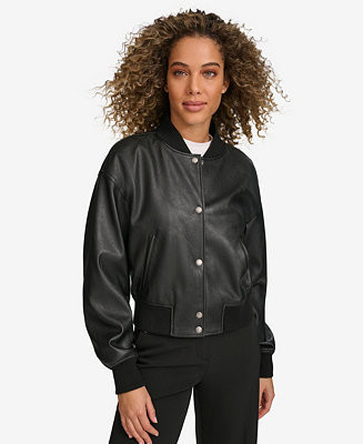 Levi's Women's Faux Leather Varsity Bomber Jacket - Macy's | Macy's