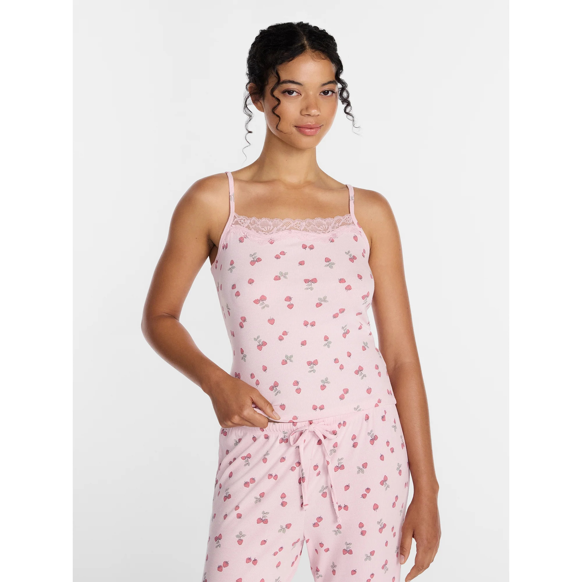 Joyspun Women’s Lace Trim Ribbed Modal Cami, Sizes XS-3X | Walmart (US)