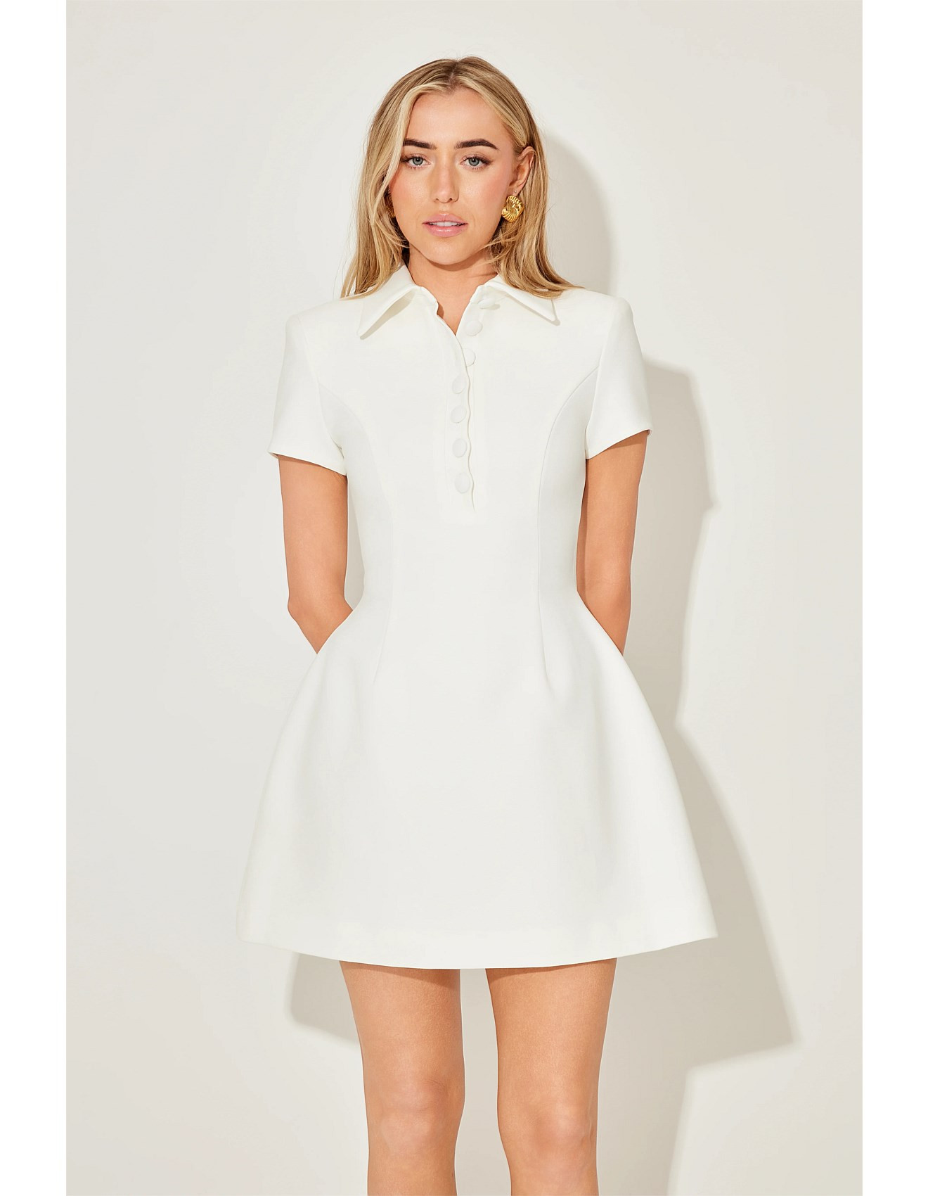 The Ultimate Muse Collared Mini Dress with Volume Skirt | David Jones (Australia & New Zealand)