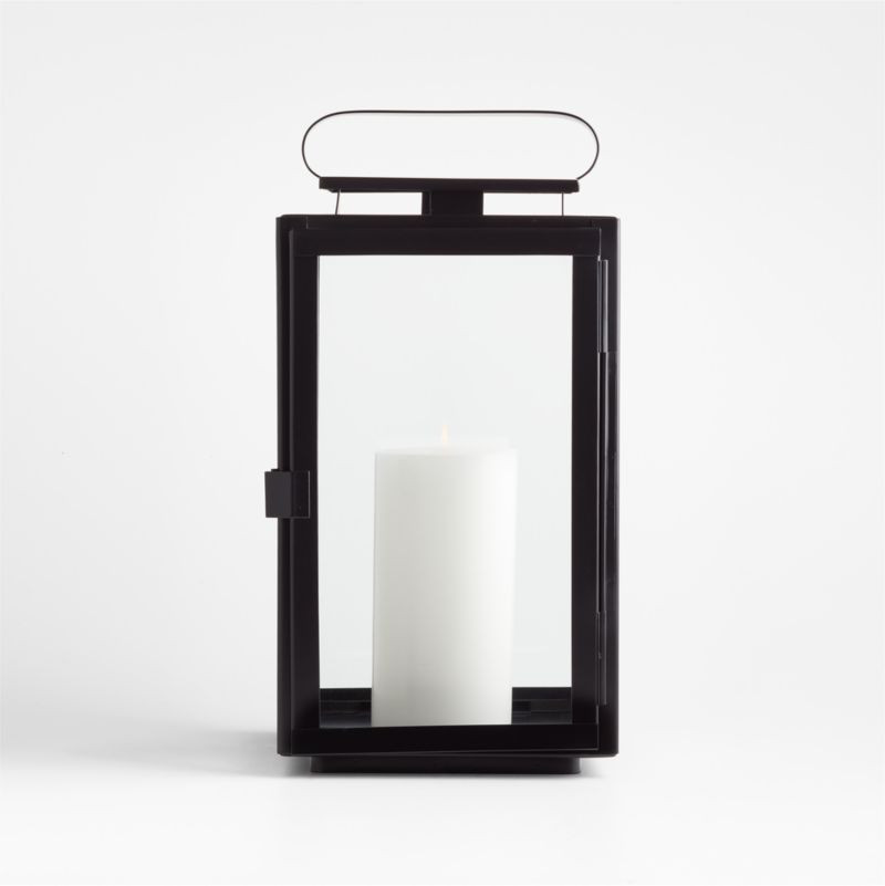 Walker Black Metal Candle Lantern 17.75" + Reviews | Crate & Barrel | Crate & Barrel
