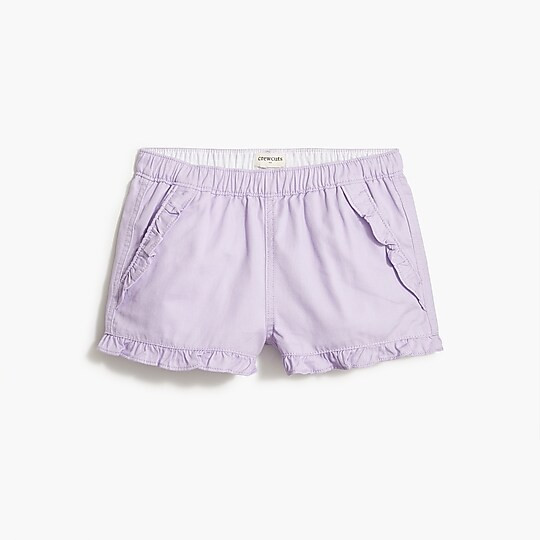 Girls' twill ruffle-trim shortItem AW536 
 Reviews
 
 
 
 
 
6 Reviews 
 
 |
 
 
Write a Review 
... | J.Crew Factory