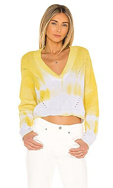 superdown Willa V Neck Sweater in Yellow Tie Dye from Revolve.com | Revolve Clothing (Global)