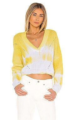 superdown Willa V Neck Sweater in Yellow Tie Dye from Revolve.com | Revolve Clothing (Global)