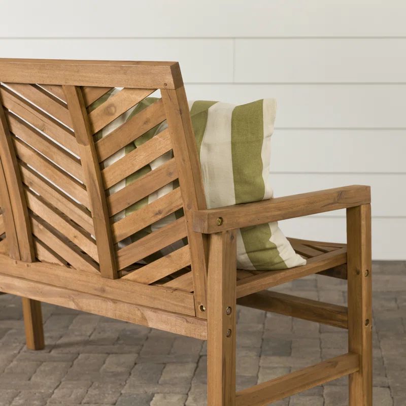 Harbison Chevron Wooden Garden Bench | Wayfair North America