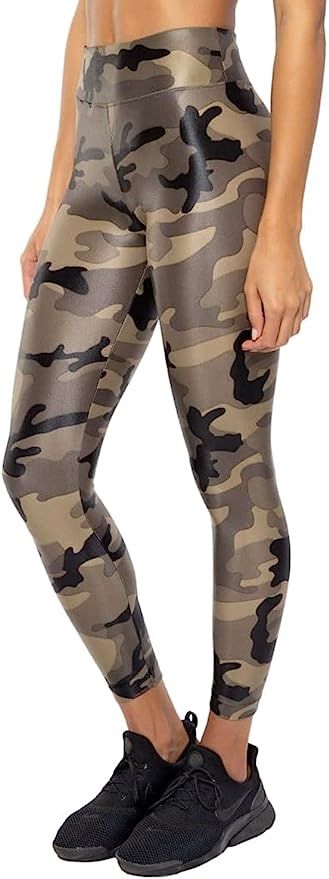 Koral Activewear Lustrous High Rise Legging - Black, Camo, Red, Green, Navy - Shiny Leggings for ... | Amazon (US)