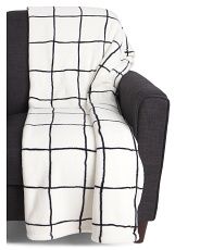 Joanna Grid Printed Loft Fleece Decorative Throw | Marshalls