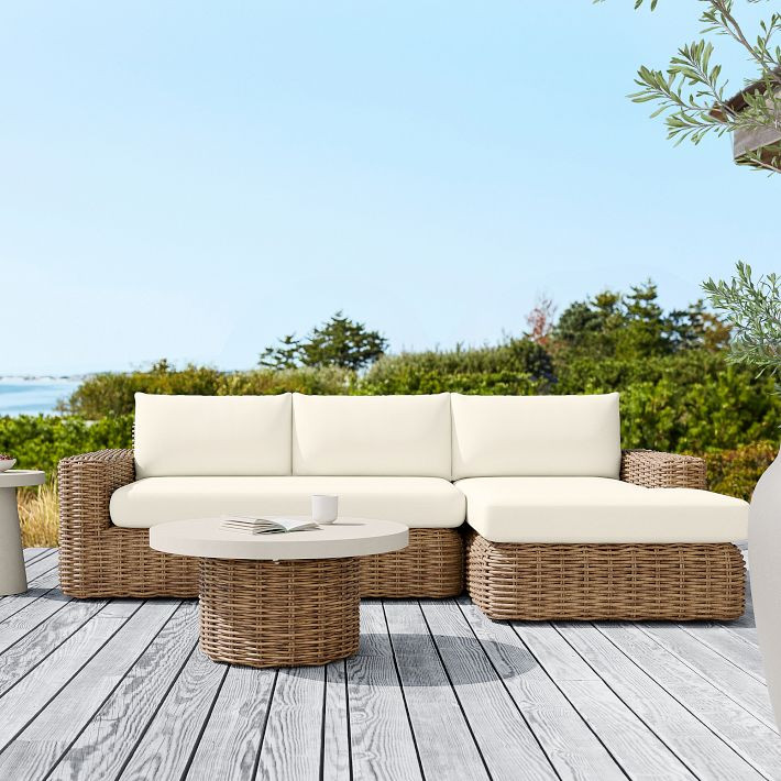 Westport Wicker Outdoor 2-Piece Chaise Sectional (105") | West Elm (US)