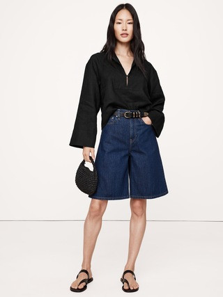 Linen Popover Top | Banana Republic (US)