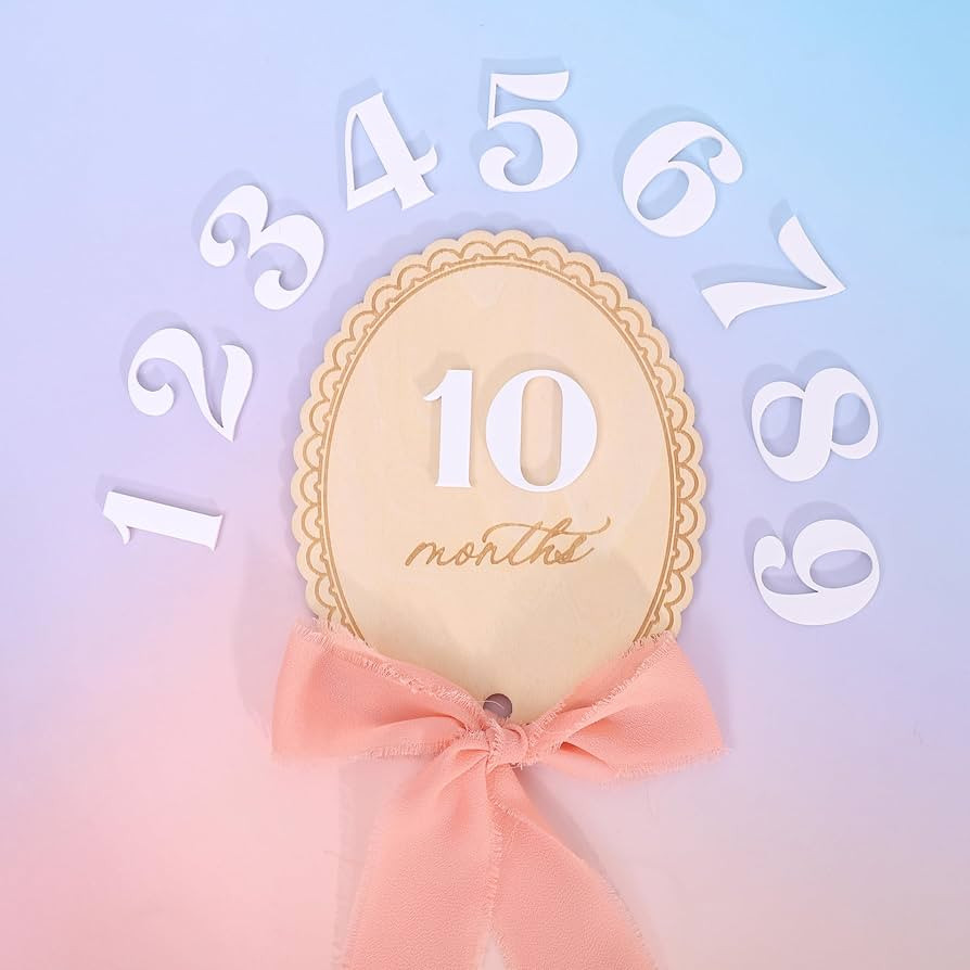 Girls First Year Monthly Photo Props - Newborn 1 To 12 Months Milestone Signs,Acrylic Numbers Wooden Milestone Card,Little Princess Growth Record Sign,Monthly Milestone Card With Ribbon Bow | Amazon (US)