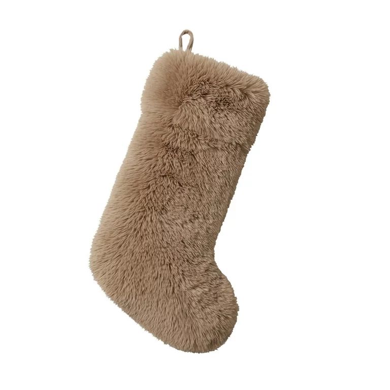 My Texas House Angel Tan Faux Fur Christmas Stocking, 20" x 10" | Walmart (US)