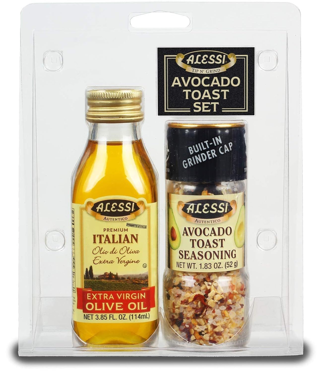 Alessi Extra Virgin Olive Oil and Avocado Toast Seasoning Combo Pack | Amazon (US)