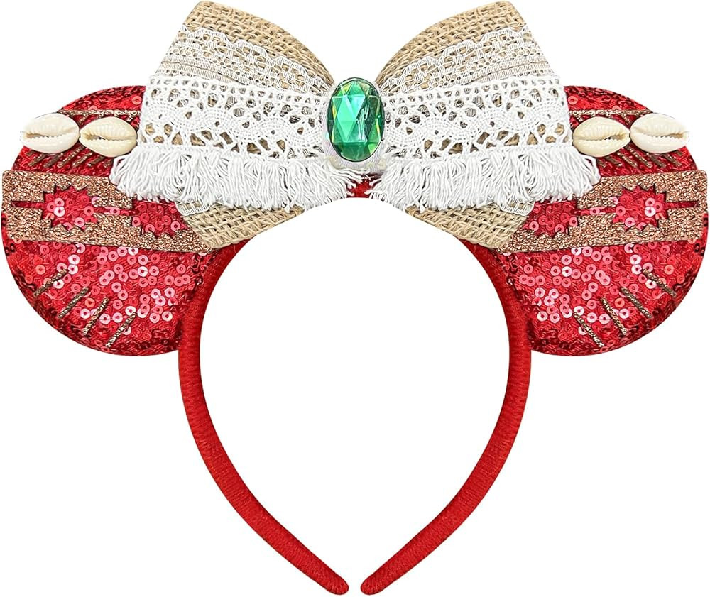 Mouse Ears Headband, Red Ocean Headband for Adult Women, Costume Headwear for Theme Party, Prince... | Amazon (US)