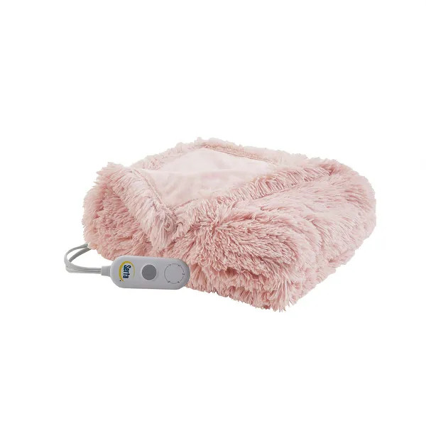 Leena Heated Shaggy Faux Fur Heated Throw by Serta - Bed Bath & Beyond - 34257250 | Bed Bath & Beyond