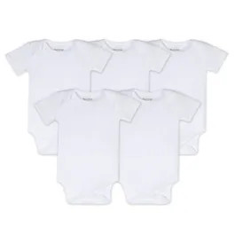 Bee Essentials Organic Short Sleeve Baby Bodysuit 5 Pack | Burts Bees Baby