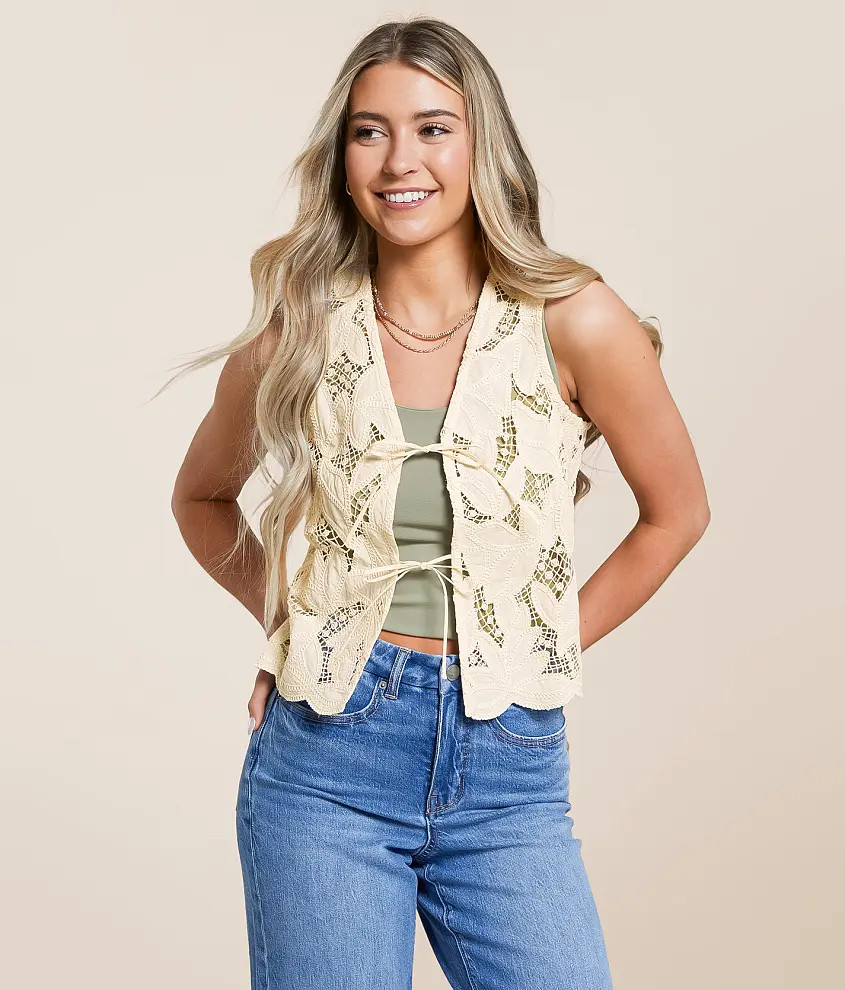 Crochet Front Tie Tank Top | Buckle