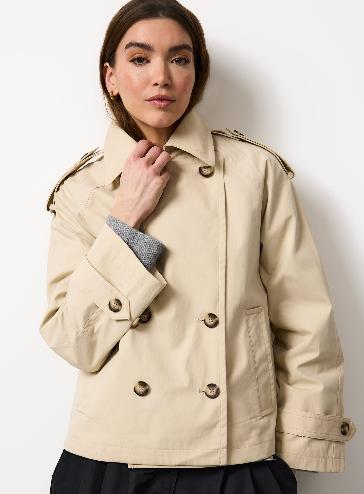 Stone Short Trench Coat | Tu Clothing