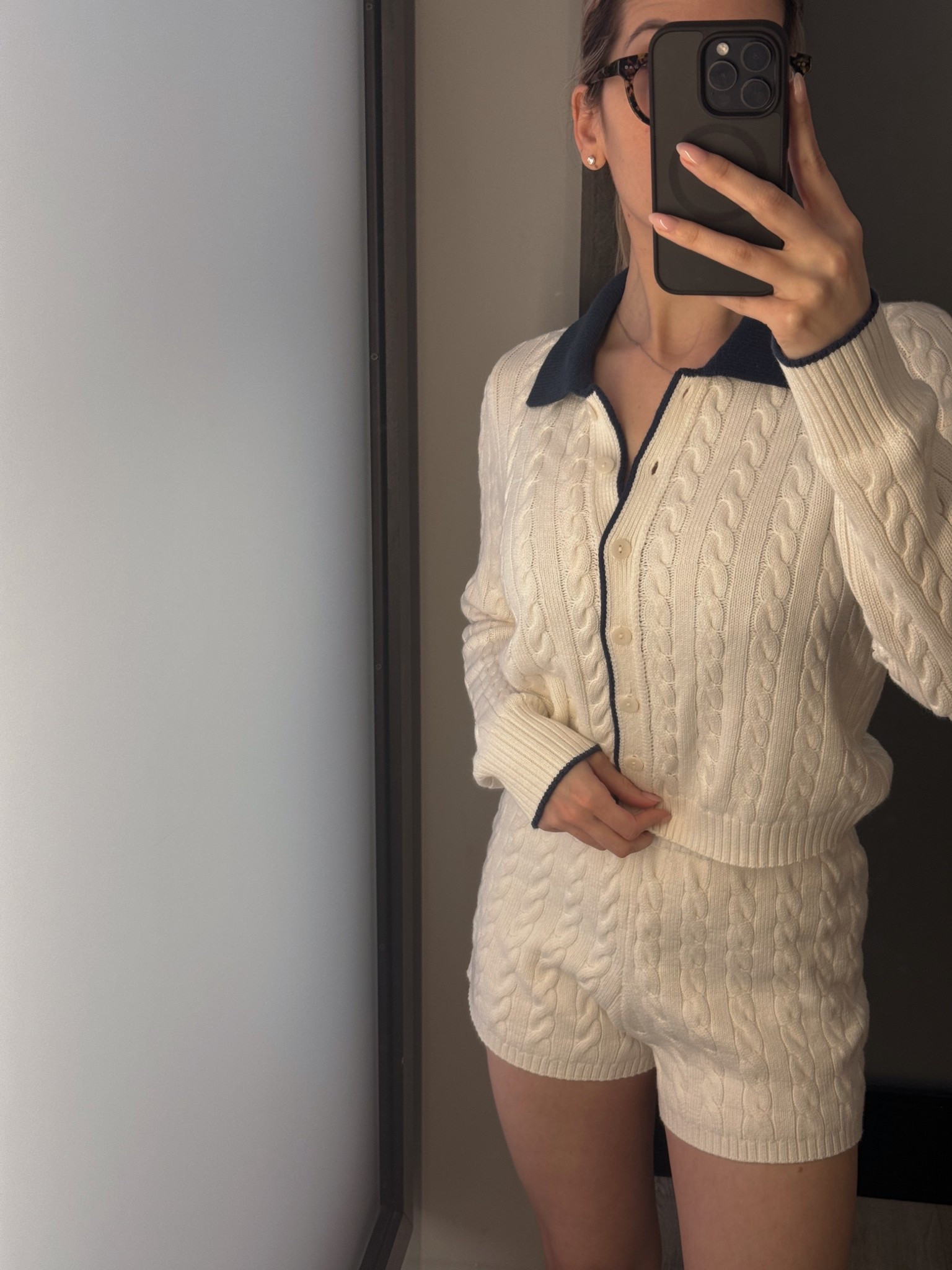 Cable knit cardigan
Cable Micro sweater short
I’m wearing size S but could’ve got XS. 
#LTKFIND

#LTKdayinmylife #LTKmomlife #LTKootd