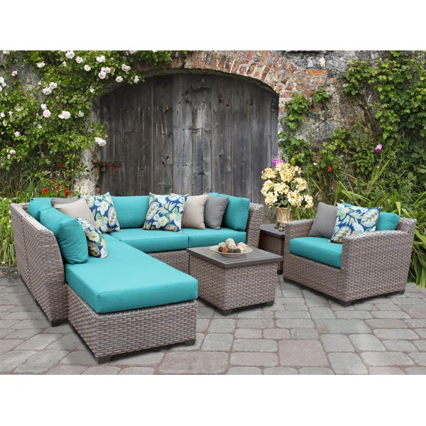 Merlyn 8 Piece Rattan Sectional Seating Group with Cushions | Wayfair North America