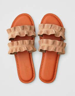 AE Double Ruffle Strap Sandal | American Eagle Outfitters (US & CA)