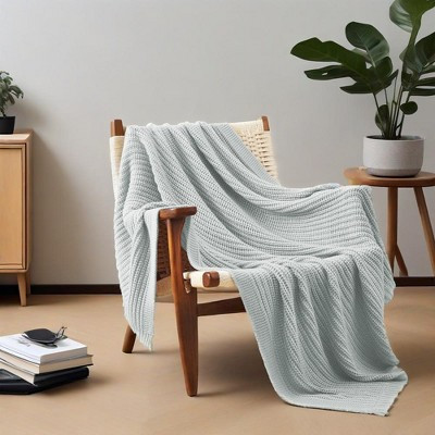 Peace Nest 50"x60" Chunky Knit Throw Blanket Warm Comfort Woven Blanket, Light Grey | Target